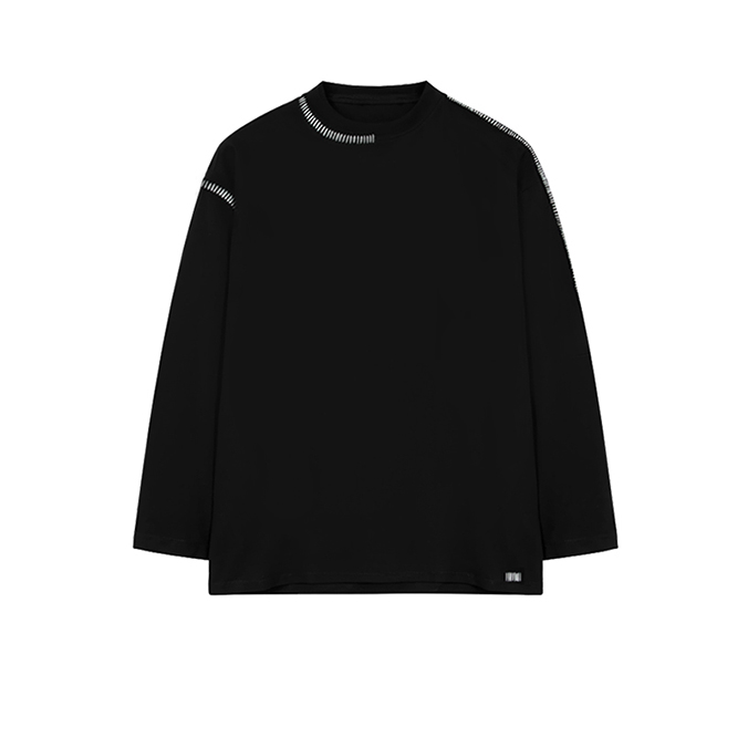 Aiqi-individuell angefertigtes oversized Herren-T-Shirt mit langen Ärmeln