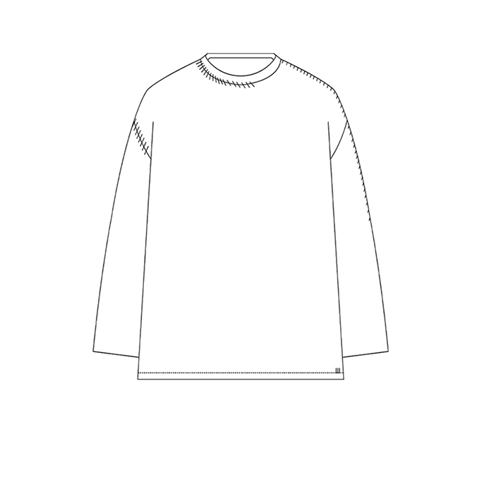 Aiqi-individuell angefertigtes oversized Herren-T-Shirt mit langen Ärmeln
